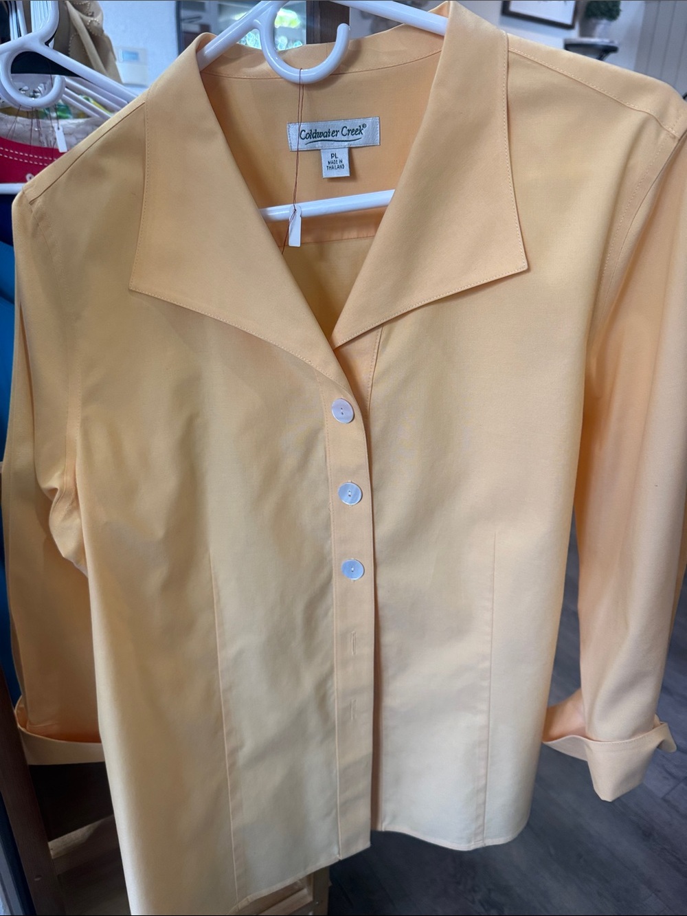 Coldwater Creek Pale Yellow Button-Front Shirt